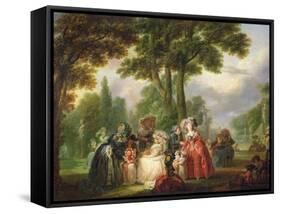 A Meeting in the Park-Francois Louis Joseph Watteau-Framed Stretched Canvas