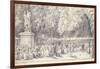 A Meeting in the Tuileries Gardens around a Statue, 1760 (Pair to 1163179)-Gabriel De Saint-aubin-Framed Giclee Print