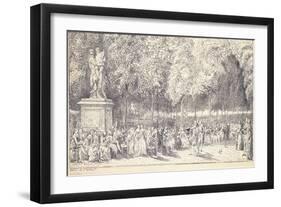 A Meeting in the Tuileries Gardens around a Statue, 1760 (Pair to 1163179)-Gabriel De Saint-aubin-Framed Giclee Print