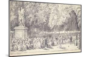 A Meeting in the Tuileries Gardens around a Statue, 1760 (Pair to 1163179)-Gabriel De Saint-aubin-Mounted Giclee Print