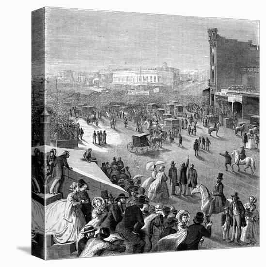 A Meeting, San Francisco, California, 19th Century-Eustache Lorsay-Stretched Canvas