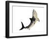 A Megalodon Shark from the Cenozoic Era-null-Framed Art Print