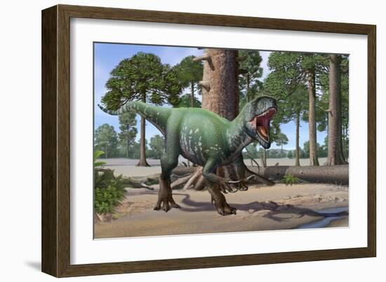 A Megaraptor Lets Out a Vicious Roar-null-Framed Art Print