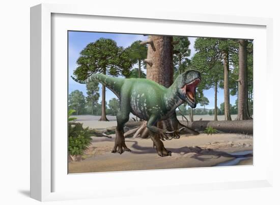 A Megaraptor Lets Out a Vicious Roar-null-Framed Art Print