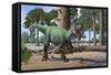 A Megaraptor Lets Out a Vicious Roar-null-Framed Stretched Canvas