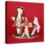 A Meissen Porcelain Group of the Quack Doctor and Harlequin, 19th Century-Meissen-Stretched Canvas