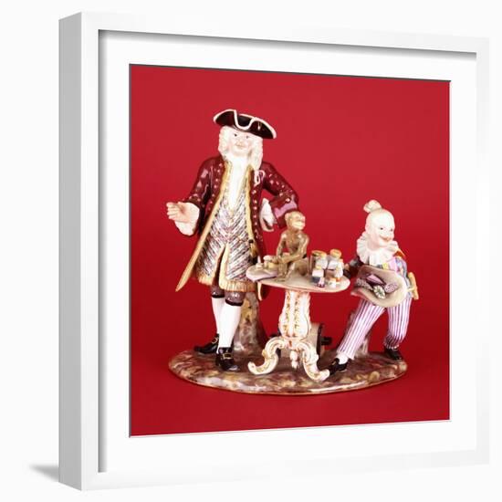 A Meissen Porcelain Group of the Quack Doctor and Harlequin, 19th Century-Meissen-Framed Giclee Print