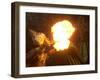 A Member of the Mocidade Samba School Spits Fire-null-Framed Photographic Print