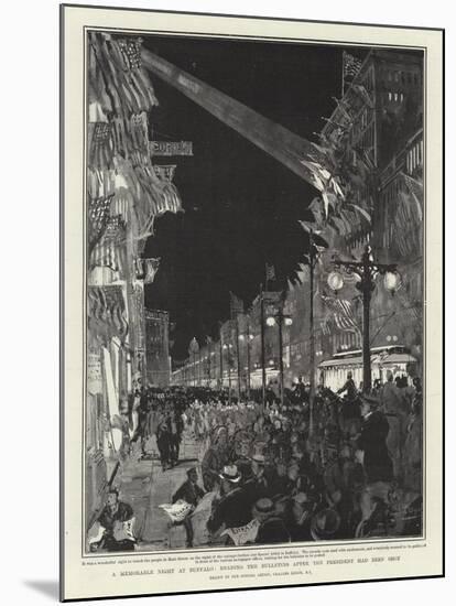 A Memorable Night at Buffalo, Reading the Bulletins after the President Had Been Shot-Charles Edward Dixon-Mounted Giclee Print