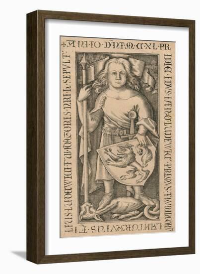 A memorial slate plaque, c18th century-null-Framed Giclee Print