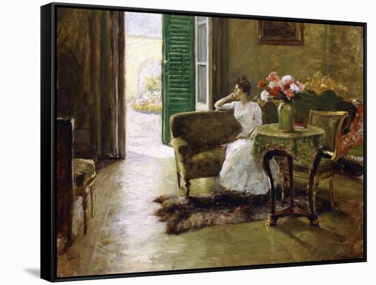 A Memory - in the Italian Villa-William Merritt Chase-Framed Stretched Canvas