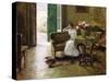 A Memory - in the Italian Villa-William Merritt Chase-Stretched Canvas