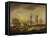 A Merchant Ship in Two Positions by an Estuary Off the South West Coast-Thomas Luny-Framed Stretched Canvas