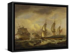 A Merchant Ship in Two Positions by an Estuary Off the South West Coast-Thomas Luny-Framed Stretched Canvas
