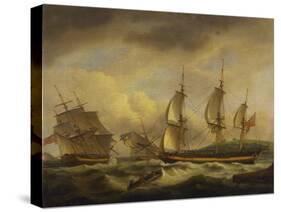 A Merchant Ship in Two Positions by an Estuary Off the South West Coast-Thomas Luny-Stretched Canvas