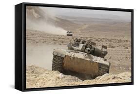 A Merkava Iii Main Battle Tank in the Negev Desert, Israel-Stocktrek Images-Framed Stretched Canvas