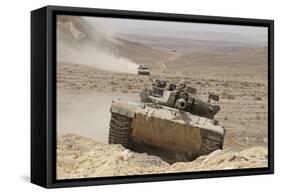 A Merkava Iii Main Battle Tank in the Negev Desert, Israel-Stocktrek Images-Framed Stretched Canvas
