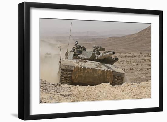 A Merkava Iii Main Battle Tank in the Negev Desert, Israel-Stocktrek Images-Framed Photographic Print