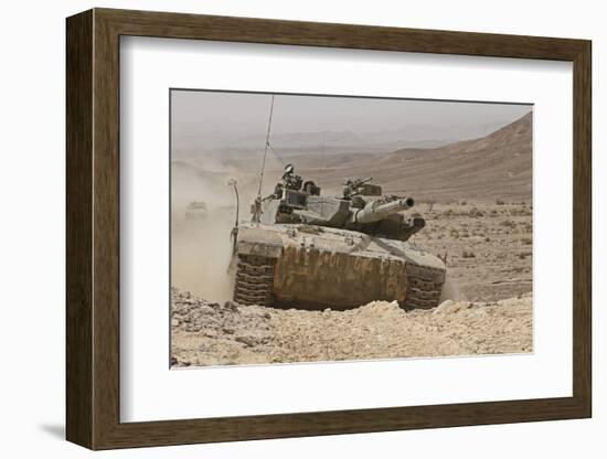 A Merkava Iii Main Battle Tank in the Negev Desert, Israel-Stocktrek Images-Framed Photographic Print