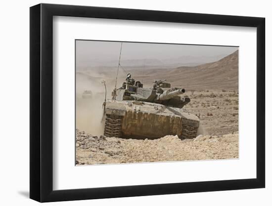 A Merkava Iii Main Battle Tank in the Negev Desert, Israel-Stocktrek Images-Framed Photographic Print