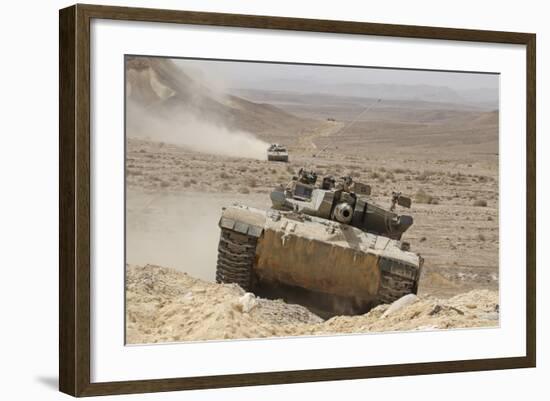 A Merkava Iii Main Battle Tank in the Negev Desert, Israel-Stocktrek Images-Framed Photographic Print