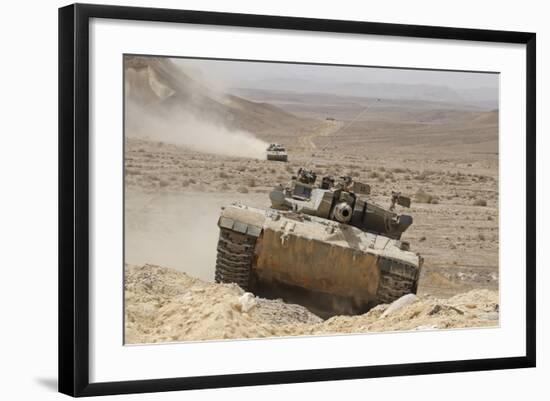 A Merkava Iii Main Battle Tank in the Negev Desert, Israel-Stocktrek Images-Framed Photographic Print