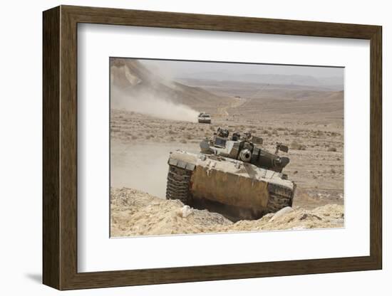 A Merkava Iii Main Battle Tank in the Negev Desert, Israel-Stocktrek Images-Framed Photographic Print