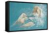 A Mermaid and Polar Bears (Pencil & Chalk on Paper)-Arthur Wardle-Framed Stretched Canvas