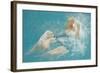 A Mermaid and Polar Bears (Pencil & Chalk on Paper)-Arthur Wardle-Framed Giclee Print