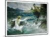 A Mermaid Tempting A Satyr Into The Water-Ferdinand Leeke-Mounted Art Print