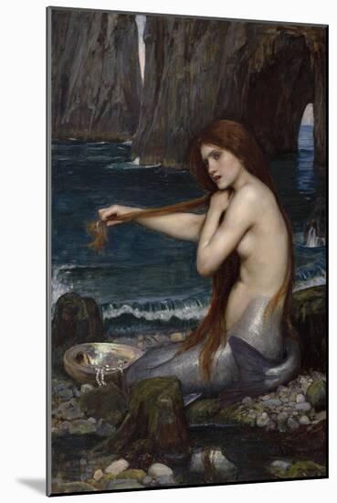 A Mermaid-John William Waterhouse-Mounted Giclee Print