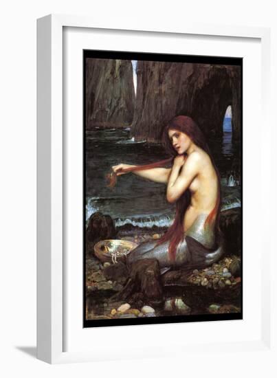 A Mermaid-John William Waterhouse-Framed Art Print