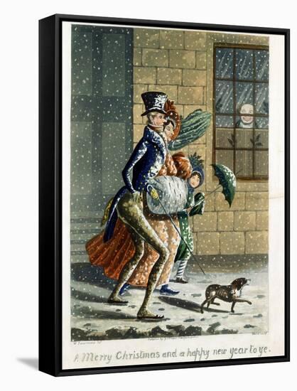 A Merry Christmas and Happy New Year to Ye, Victorian Christmas Card-W. Summers-Framed Stretched Canvas