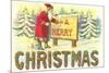 A Merry Christmas, Santa at Sign-null-Mounted Premium Giclee Print
