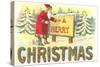 A Merry Christmas, Santa at Sign-null-Stretched Canvas