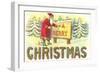 A Merry Christmas, Santa at Sign-null-Framed Art Print