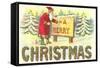 A Merry Christmas, Santa at Sign-null-Framed Stretched Canvas