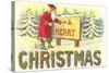 A Merry Christmas, Santa at Sign-null-Stretched Canvas