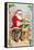 A Merry Christmas, Santa in Workshop-null-Framed Stretched Canvas