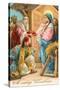 A Merry Christmas, Wise Men at Manger-null-Stretched Canvas