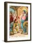 A Merry Christmas, Wise Men at Manger-null-Framed Art Print
