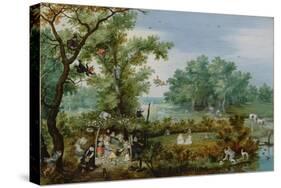 A Merry Company in an Arbor, 1615-Adriaen Pietersz van de Venne-Stretched Canvas