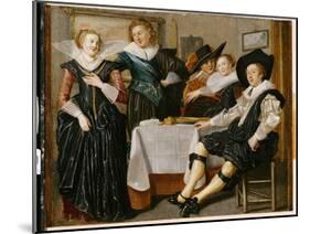 A Merry Company in an Interior (Oil on Panel)-Dirck Hals-Mounted Giclee Print