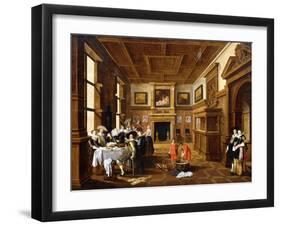 A Merry Company in an Interior-Dirck Hals-Framed Giclee Print