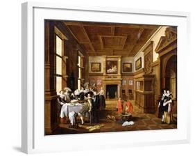 A Merry Company in an Interior-Dirck Hals-Framed Giclee Print