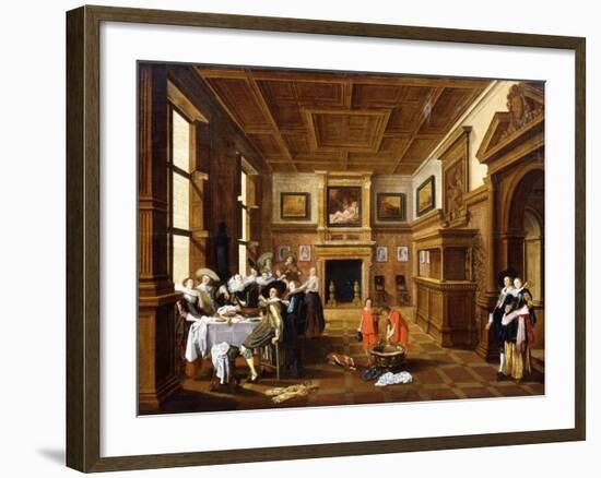 A Merry Company in an Interior-Dirck Hals-Framed Giclee Print