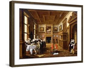 A Merry Company in an Interior-Dirck Hals-Framed Giclee Print