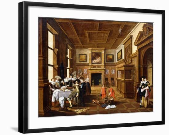 A Merry Company in an Interior-Dirck Hals-Framed Giclee Print