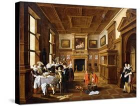 A Merry Company in an Interior-Dirck Hals-Stretched Canvas