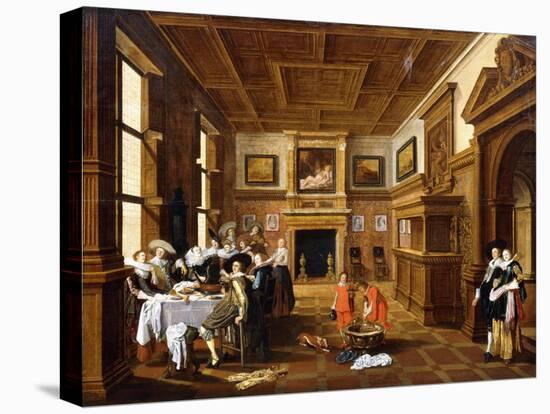 A Merry Company in an Interior-Dirck Hals-Stretched Canvas